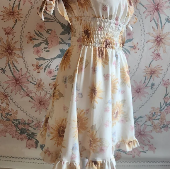 Liz Lisa Sunflower Floral Print Onepiece Dress Vintage Y2k Iconic Gyaru Gal Mori - Picture 2 of 12